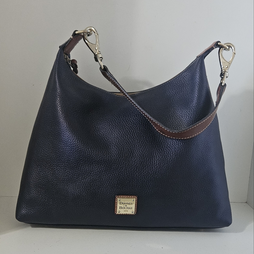 Dooney and bourke Blue navy Pebbled Leather Tote Bag - Picture 1 of 11
